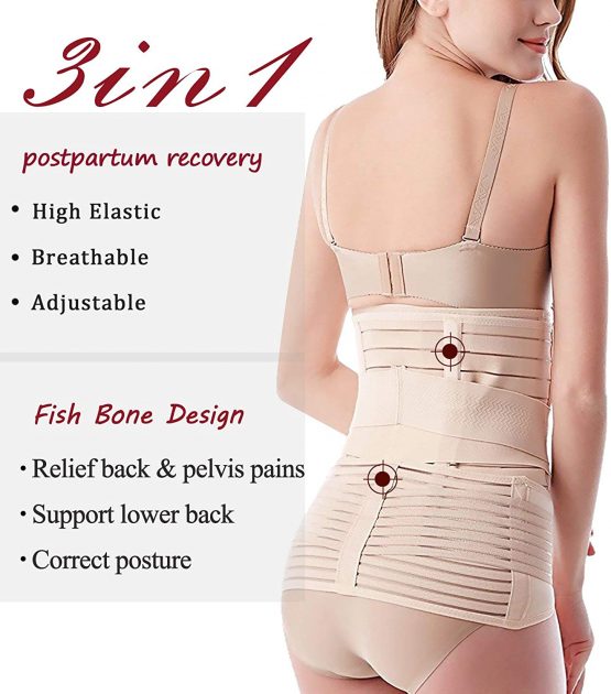 ASBYFR 3 in 1 Postpartum Belt Girdle Post Belly Belt After Birth Belly Band Postpartum Support C-section Recovery Belt for Women All Size Waist Pelvis Postnatal Belt Body Shaper - Image 4