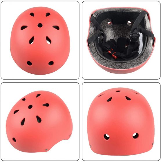 Jim's Store Kids Skateboard Pads Set 7pcs Adjustable Helmet Knee Pads Elbow Pads Wrist Pads Protective Gear Set for Scooter Cycling Roller Skating - Image 3