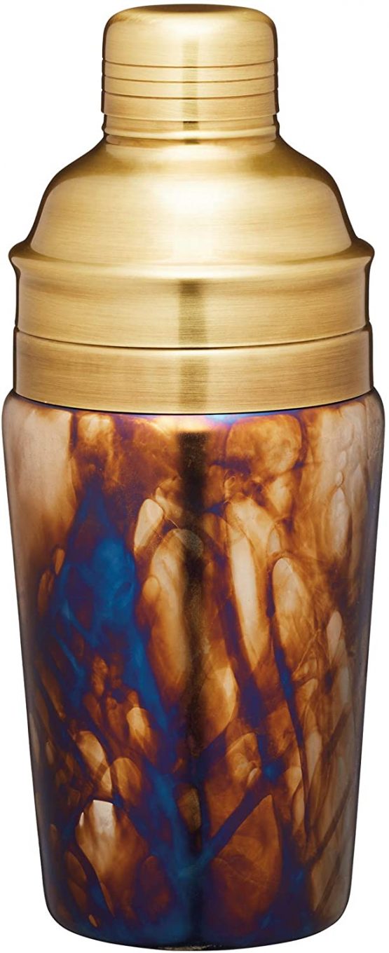 BarCraft BCCSMERCGLS Mercurial Cocktail Shaker Set with Zinc Fired Finish, Glass, 700 ml, Multi-Colour