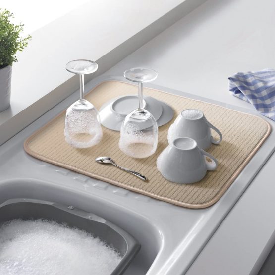 Addis 515058 Microfibre Drying Mat-Cream, Fabric, W:40 x D:45 - Image 2