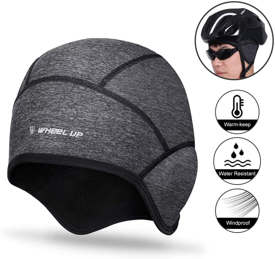 Winter Skull Cap Beanie, Cycling Hat Caps for Under Helmet Men Women with Windproof Thermal Fleece