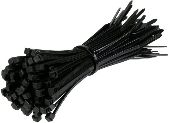100 X Black Cable Ties 100Mm X 2.5Mm Zip Tie Bases All Sizes