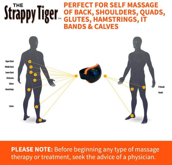 TigerTail Unisex's The Strappy Tiger Massage Strap, Orange/Black, One Size - Image 4