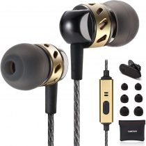 Betron AX5 Earphones, In Ear Headphones Earphones with Microphone, Noise Isolating Earbud Tips, Bass Driven Sound and Carry Case