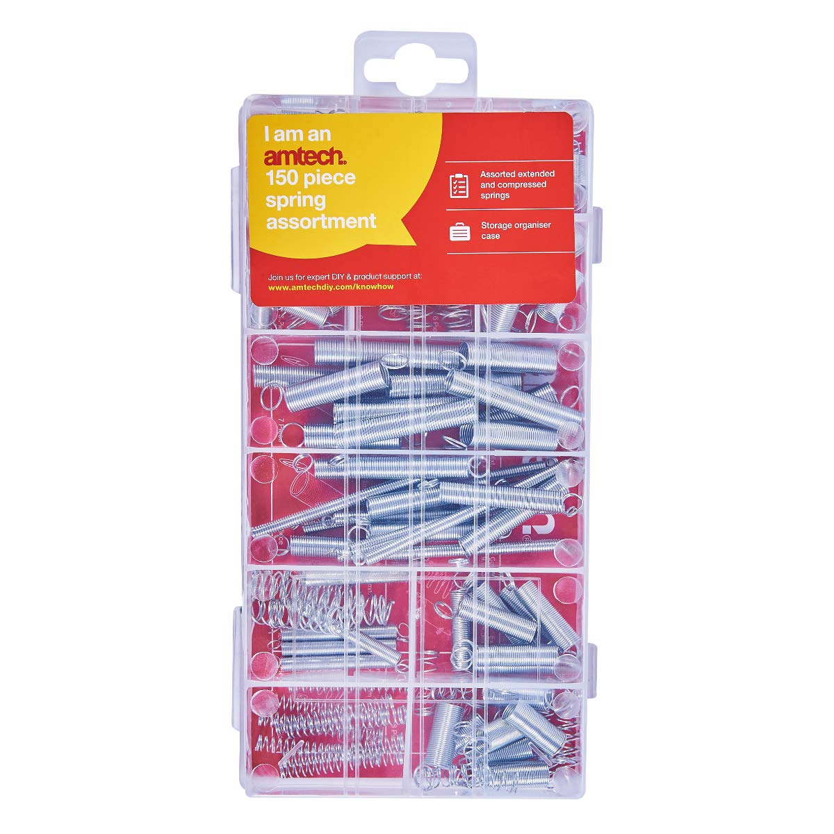 Amtech S6210 Metal Spring Assortment Set including Compression Springs and Extension Springs, 150pc, plus Storage Case - Image 3