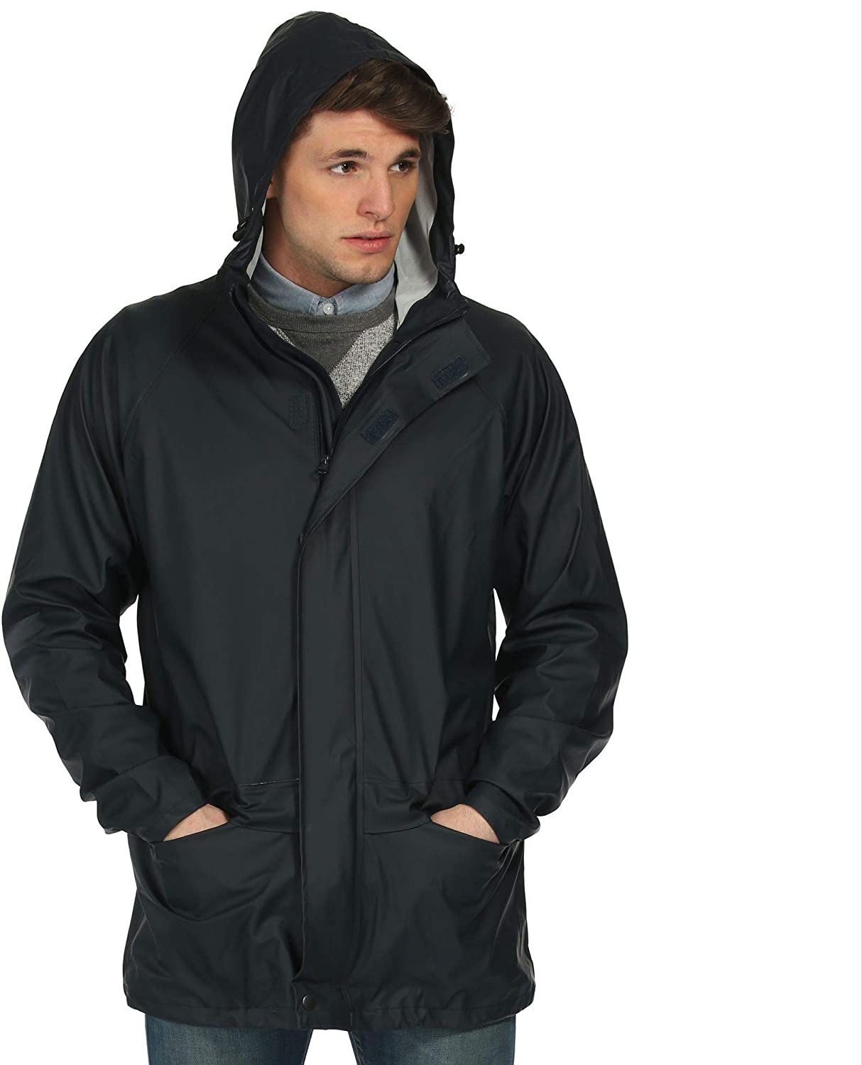 Regatta Men's Trw421 54B50 Plain Hooded Long Sleeve Jacket, Blue (Navy), XXX-Large, Dark Navy, 3XL - Image 3