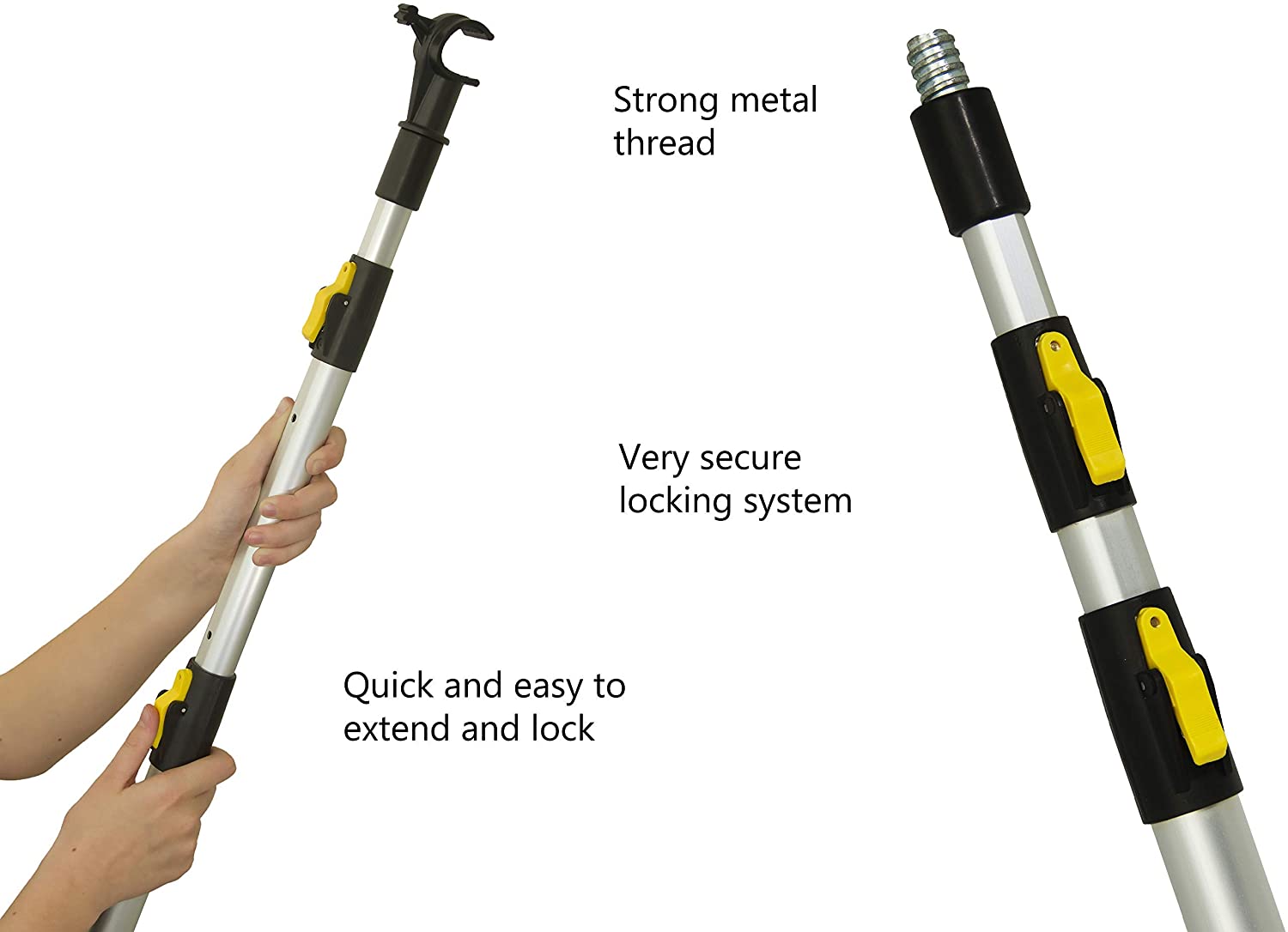 WinHux 1.2-3.0 Meter Telescopic Button Lock Pole for Roof Windows and Blinds - Image 4