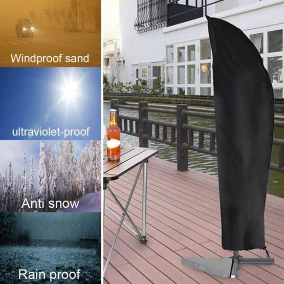 Cantilever Parasol Cover Waterproof, Fit for 2.5m 2.7m 3m 4m Patio Large Overhanging Outdoor Parasol,600D Oxford UV Resistant Windproof Garden Umbrella Cover with Zip - Image 4