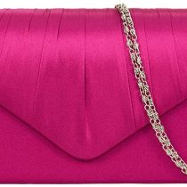 Pink Satin Envelope Clutch Bag Evening Bag Ladies Shoulder Bag Prom Wedding