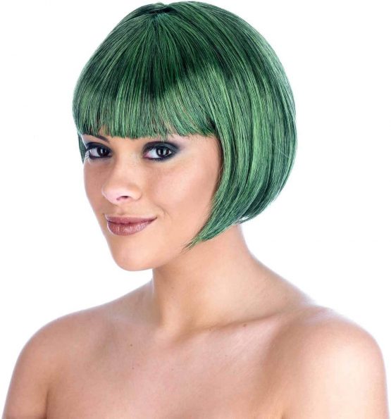 Fun Shack Womens Dark Green Bob Wig Adults Factory Worker Short Hair Costume Accessory - Image 2