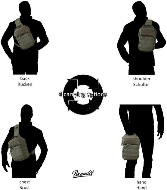 Brandit Messenger Bag US Cooper Every Day Carry Sling, Color:Woodland - Image 3