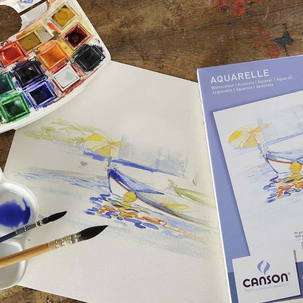 Canson watercolour paper 300 gsm, watercolour block, 10 sheets white