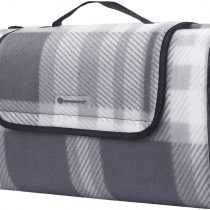 SONGMICS Picnic Blanket, 195 x 150 cm, Large Camping Mat and Rug for Outdoors, Beach, Park, Yard, with Waterproof Backing, Foldable, Grey and White GCM60GW