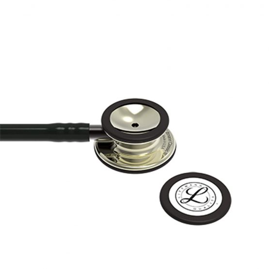 3M Littmann Classic III Monitoring Stethoscope, Champagne - Finish Chestpiece, Black Tube, Smoke Stem and Headset, 69 cm, 5861 - Image 3