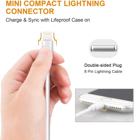 Lightning Cable MFi Certified iPhone Charger Cable, MarchPower 3Pack 2M Extra Long Lightning to USB Cable Fast Charging & Syncing iPhone Cord for iPhone 13 12 11 Pro Xs Max X 8 Plus 7Plus iPad - White - Image 2