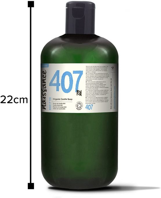 Naissance Natural Certified Organic Fragrance Free Liquid Castile Soap (no. 407) 1 Litre - Vegan, SLS and SLES Free - Image 3