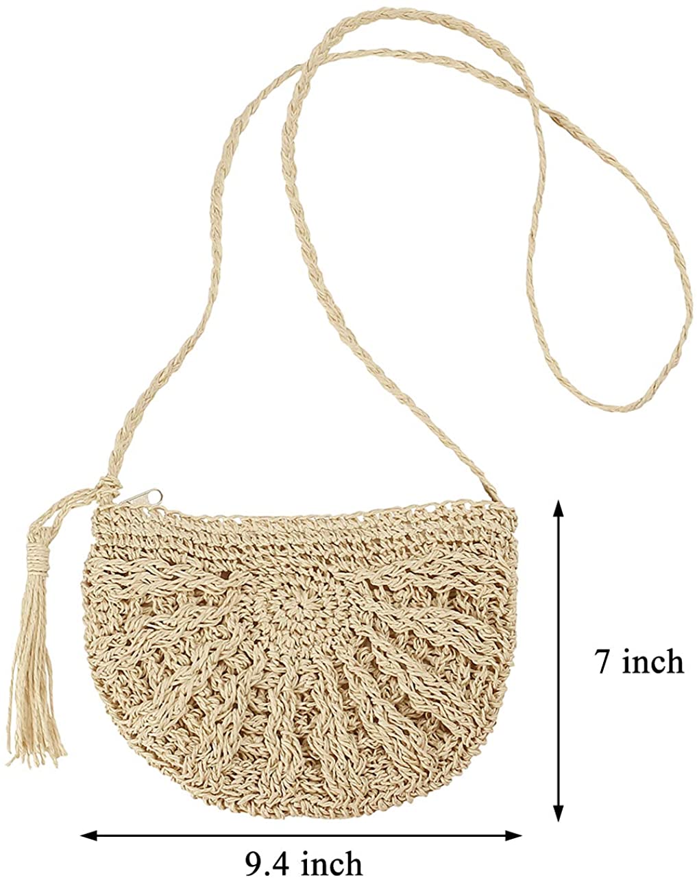 Faletony Women Weave Shoulder Bag Round Straw Crossbody Bag Summer Beach Purse Handbags BigaMart