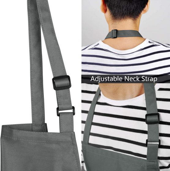 Viedouce 2 Packs Apron Cooking Kitchen Waterproof,Adjustable Chef Apron with Pockets for Home,Restaurant,Craft,Garden,BBQ,School,Coffee House,Apron for Men Women (Gray) - Image 4