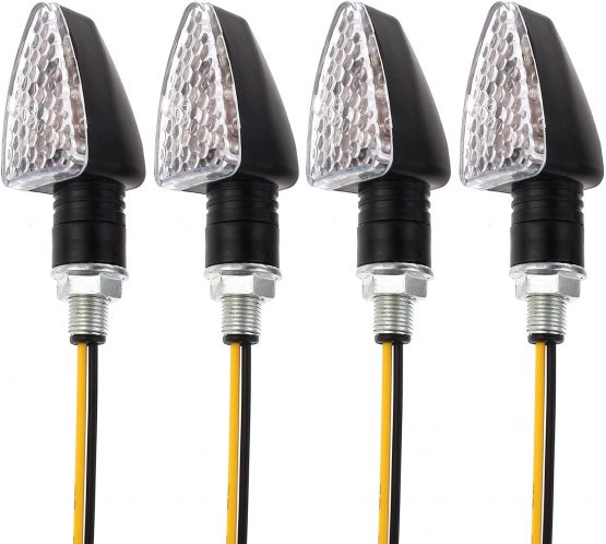 Justech 4PCS Motorcycle Indicators 15 LEDs Motorbike Turning Indicators Waterproof Amber Universal Turn Signal Lights 12V