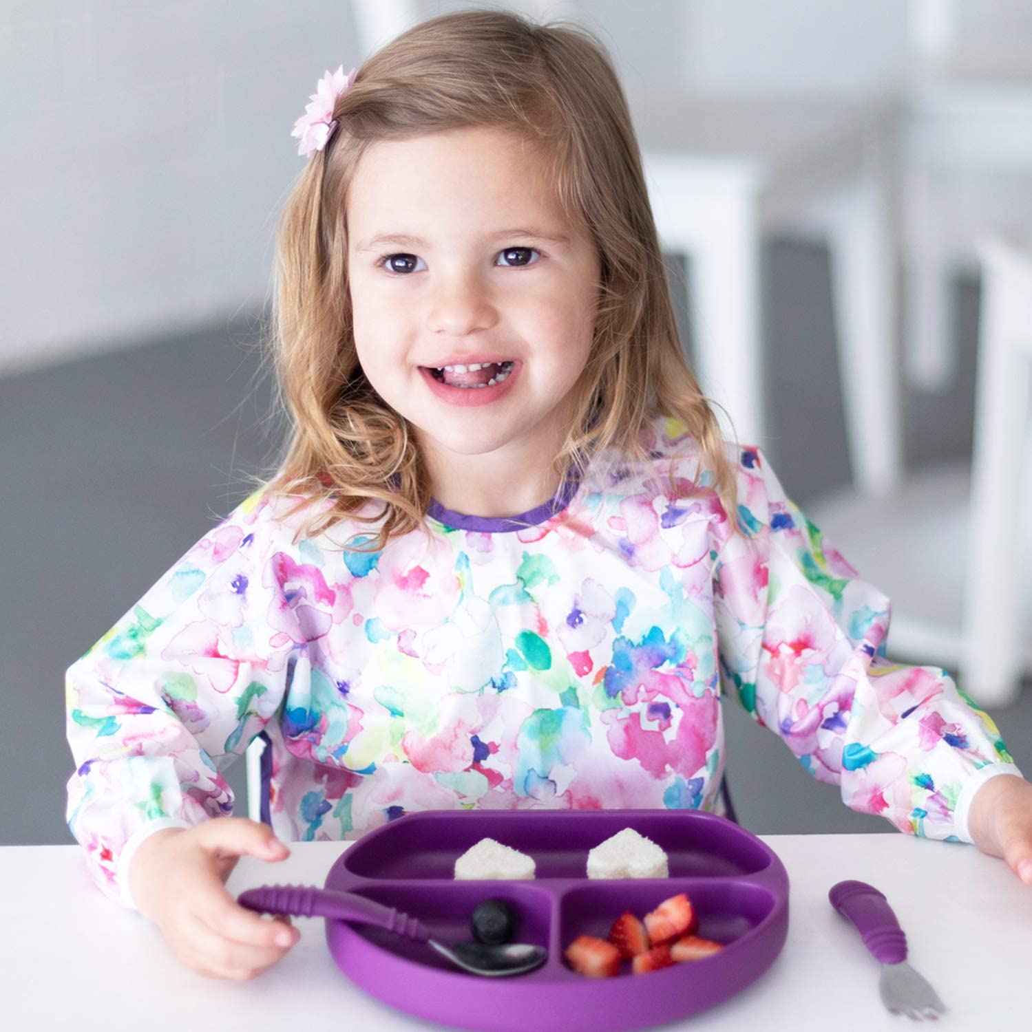 Bumkins Sleeved Bib, Handy Tie Closure for Custom Fit Catch-All Pocket, Baby-Led Weaning, Waterproof, Machine Washable - Image 3