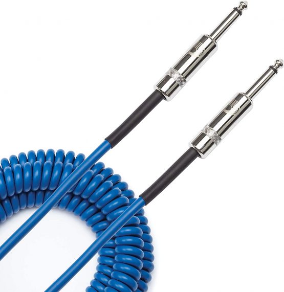 D'Addario Coiled Instrument Cable, 30' - Blue