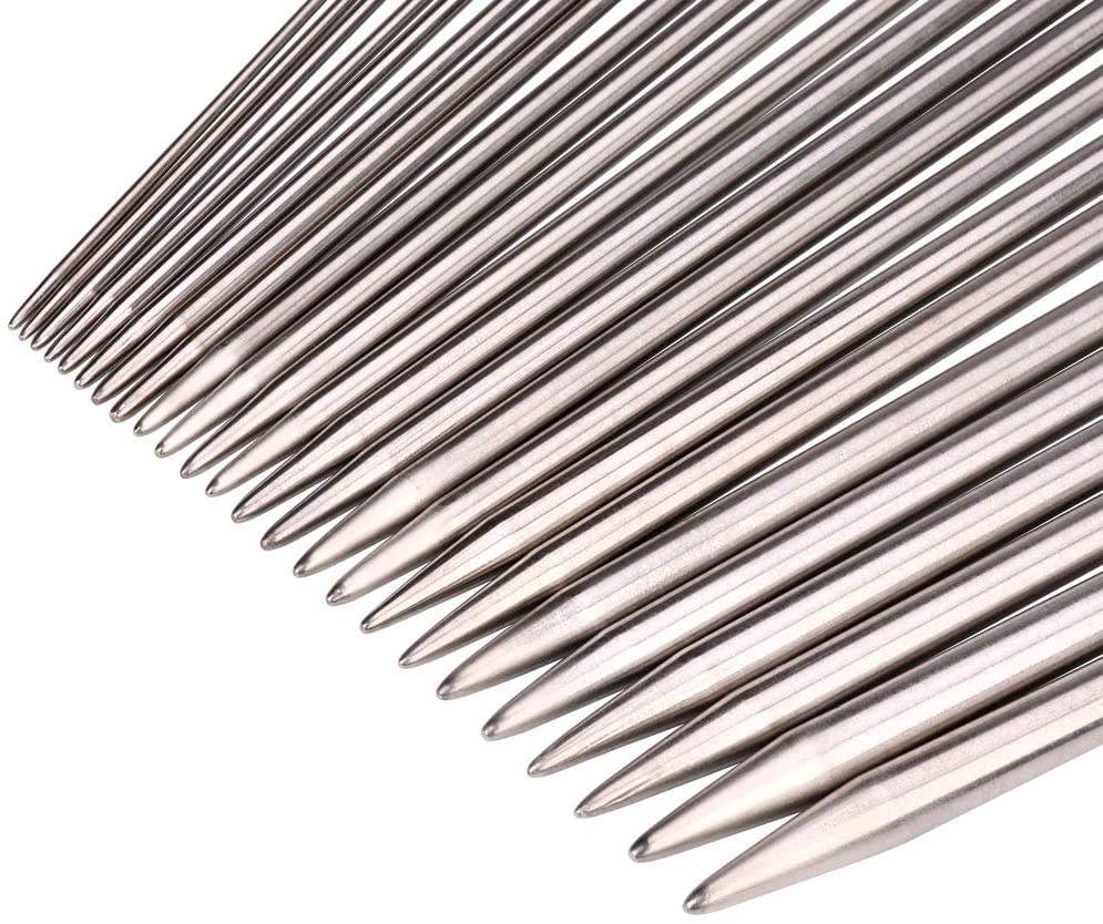 H&S 11 works Stainless Steel Single-Pointed Knitting Needles Set, 2.0mm 2.5mm 3.0mm 3.5mm 4.0mm 4.5mm 5.0mm 5.5mm 6.0mm 7.0mm 8.0mm - Image 3