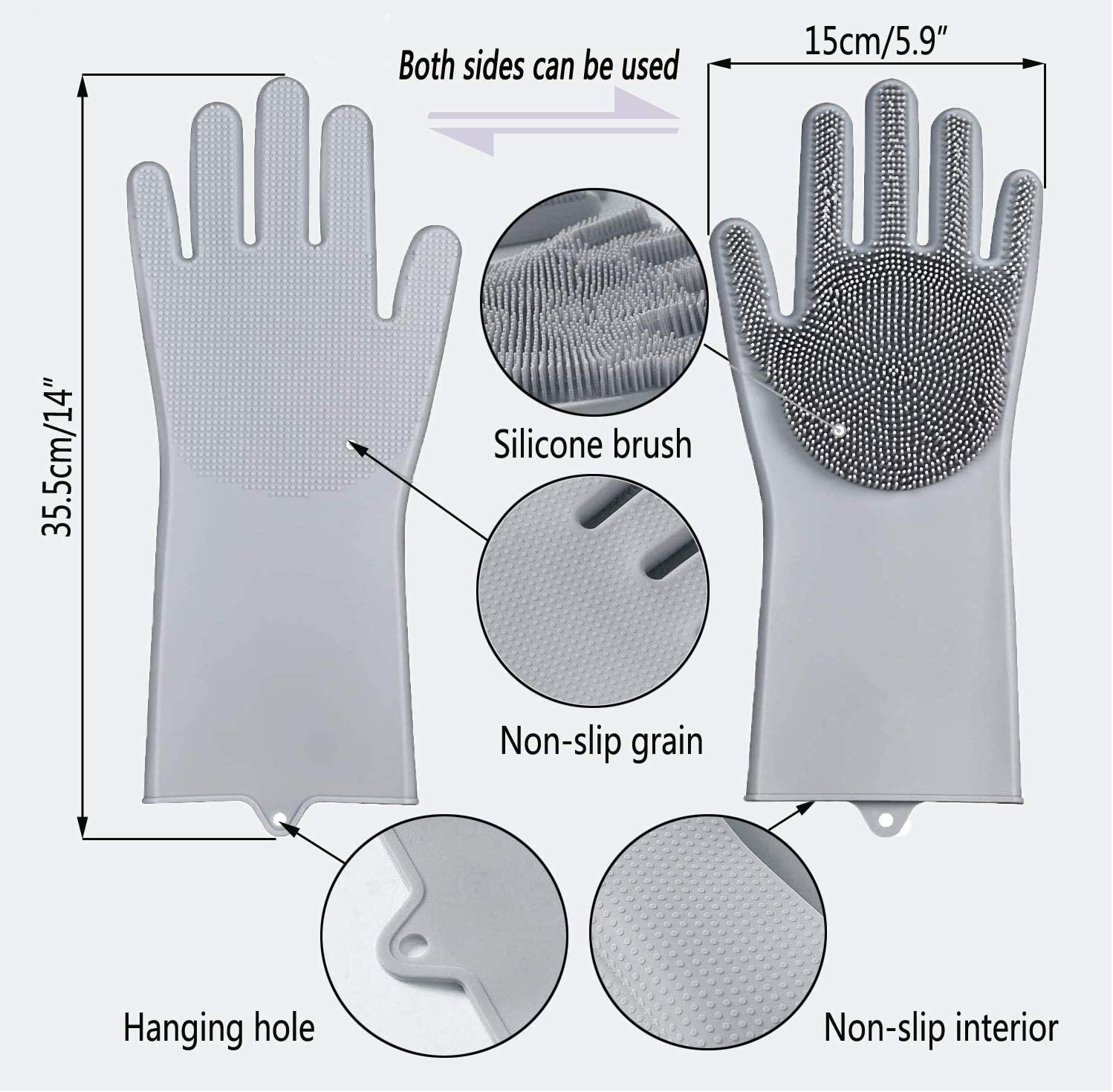 ZKSMNB Pet Grooming Gloves, Gentle Dog Bathing Scrubber Gloves - Image 4