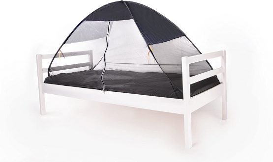 DERYAN Bedtent - 200x90cm - Pop-Up System - Grey - < 1mm Mosquito Net - Protects Your Sleeping Child Against Insects - Including Carrying Bag