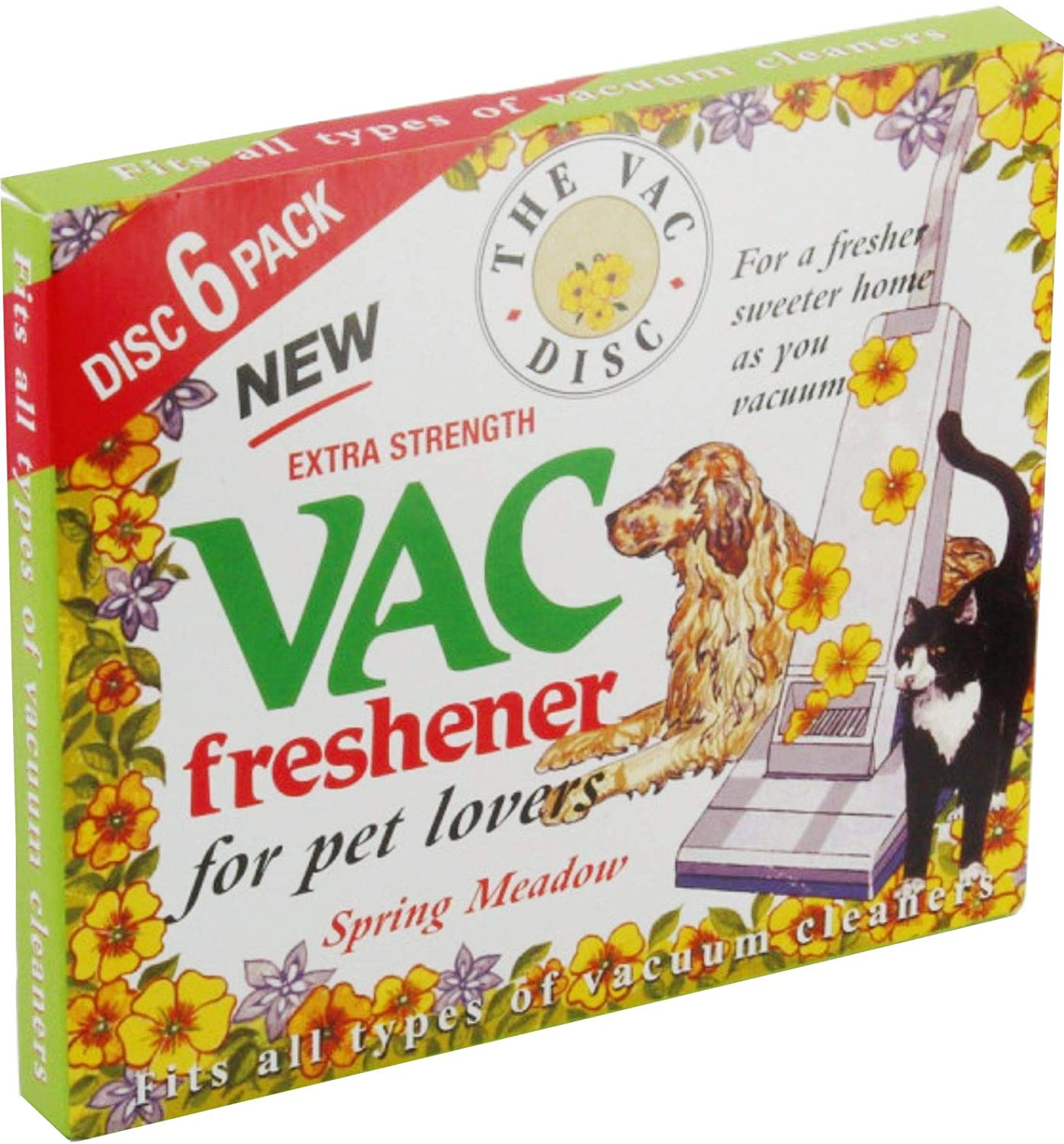 6 x Packs of New Vac Disc Freshener for All Vacuum Summer Meadow Cleaners 36 Fresheners
