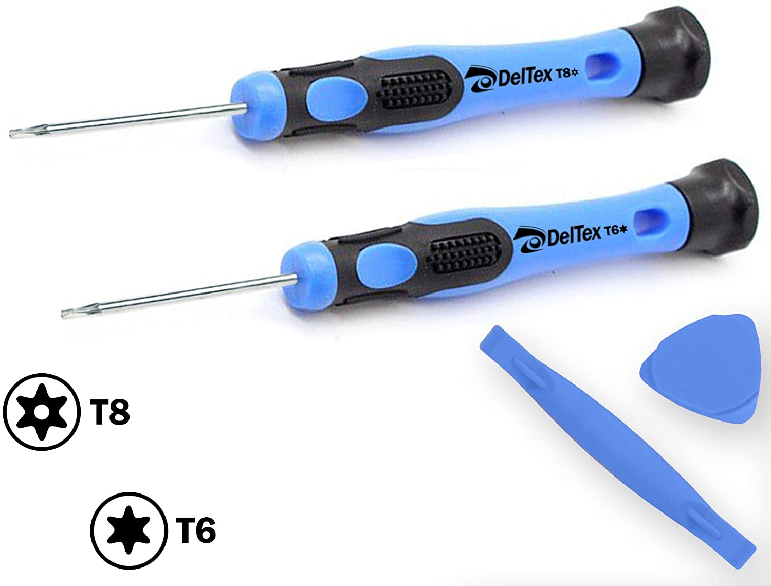 DelTex® Torx T6 and T8 Screwdriver Opening Tool Set for Xbox One/Xbox 360 Controller, Blue