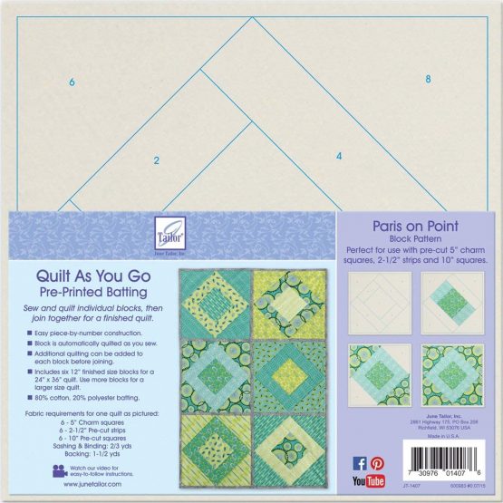 June Tailor Paris/Poin-Quilt As You Go Btng, Acrylic, Multicolour