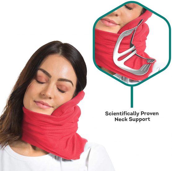 trtl Pillow - Scientifically Proven Super Soft Neck Support Travel Pillow - Machine Washable Coral - Image 4