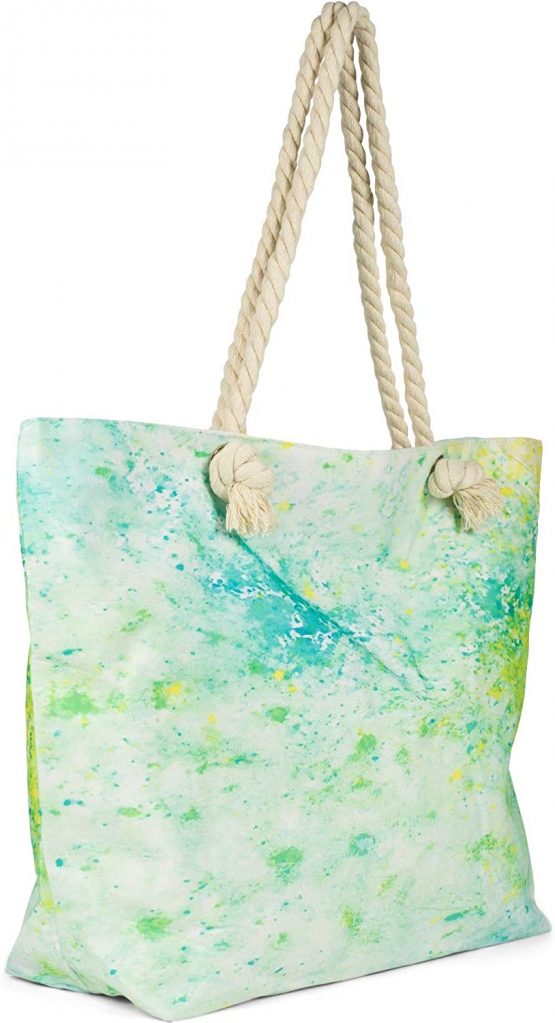 styleBREAKER Ladies XXL beach bag with colorful Pouring spots print, zipper, shoulder bag, shopper 02012345 - Image 2