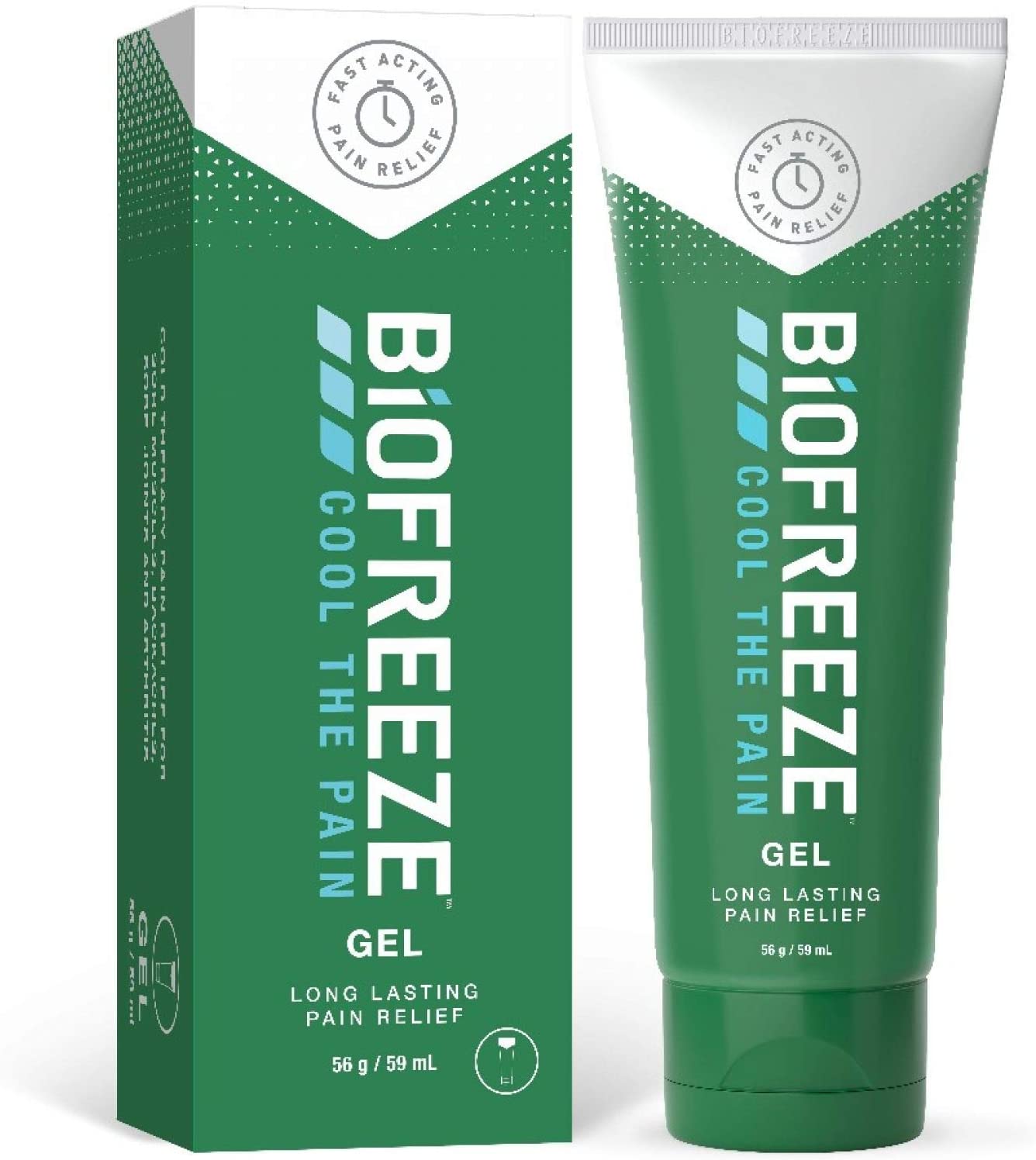 Biofreeze Pain Reliever Gel, 59ml Gel, Cooling Topical Analgesic for Muscle, Joint, Arthritis, & Back Pain, Relief for Sore Muscles, On the Go Use, Clinic & Home, Free of Ibuprofen