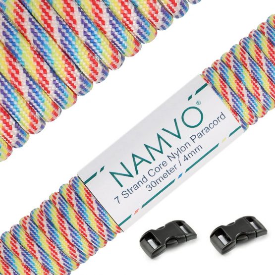 Namvo 550 Paracord Mil Spec Type III 7 strand parachute cord Total Length 100ft/30 Meters Spots/Stripes/Camouflage