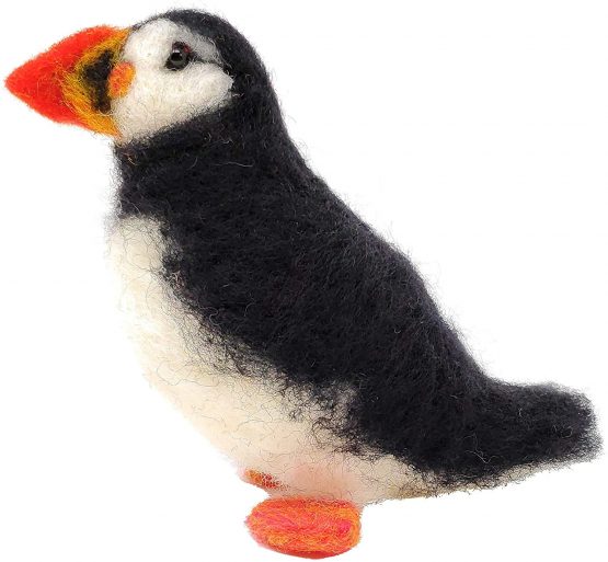 Atlantic Puffin Needle Felting Kit Containing 100% British Wool, Felting Needles, High Density Felting Sponge, Pipe Cleaners, Wire, Nylon, Glass Eyes and Clear Colour Instructions - Image 2