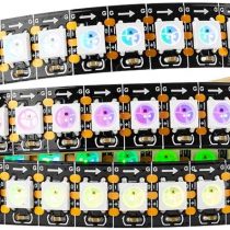 BTF-LIGHTING WS2812B 144 LEDs/Pixels/m Black PCB Individual Addressable Full Color led Pixel Strip Dream Color Non-Waterproof 3.2FT 1m