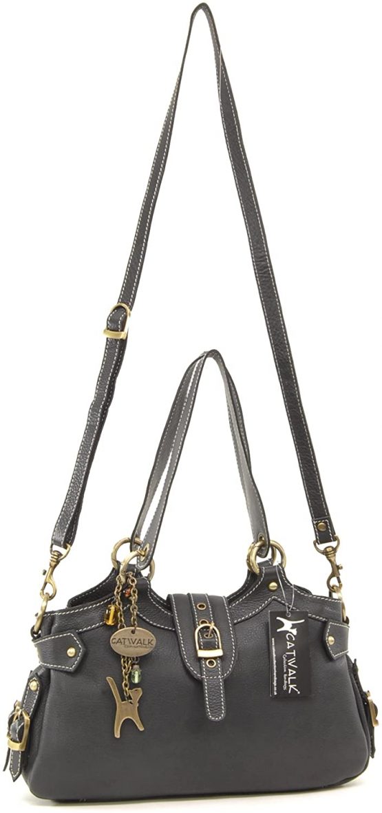 Catwalk Collection Handbags - Women's Leather Top Handle/Shoulder Bag/Cross Body With Extra Detachable Adjustable Strap - NICOLE - Image 3