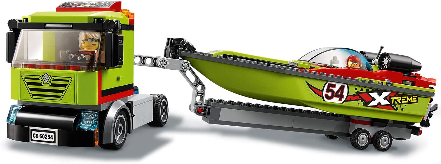LEGO 60254 City Great Vehicles Racing Boat Transporter, Multi-color - Image 2