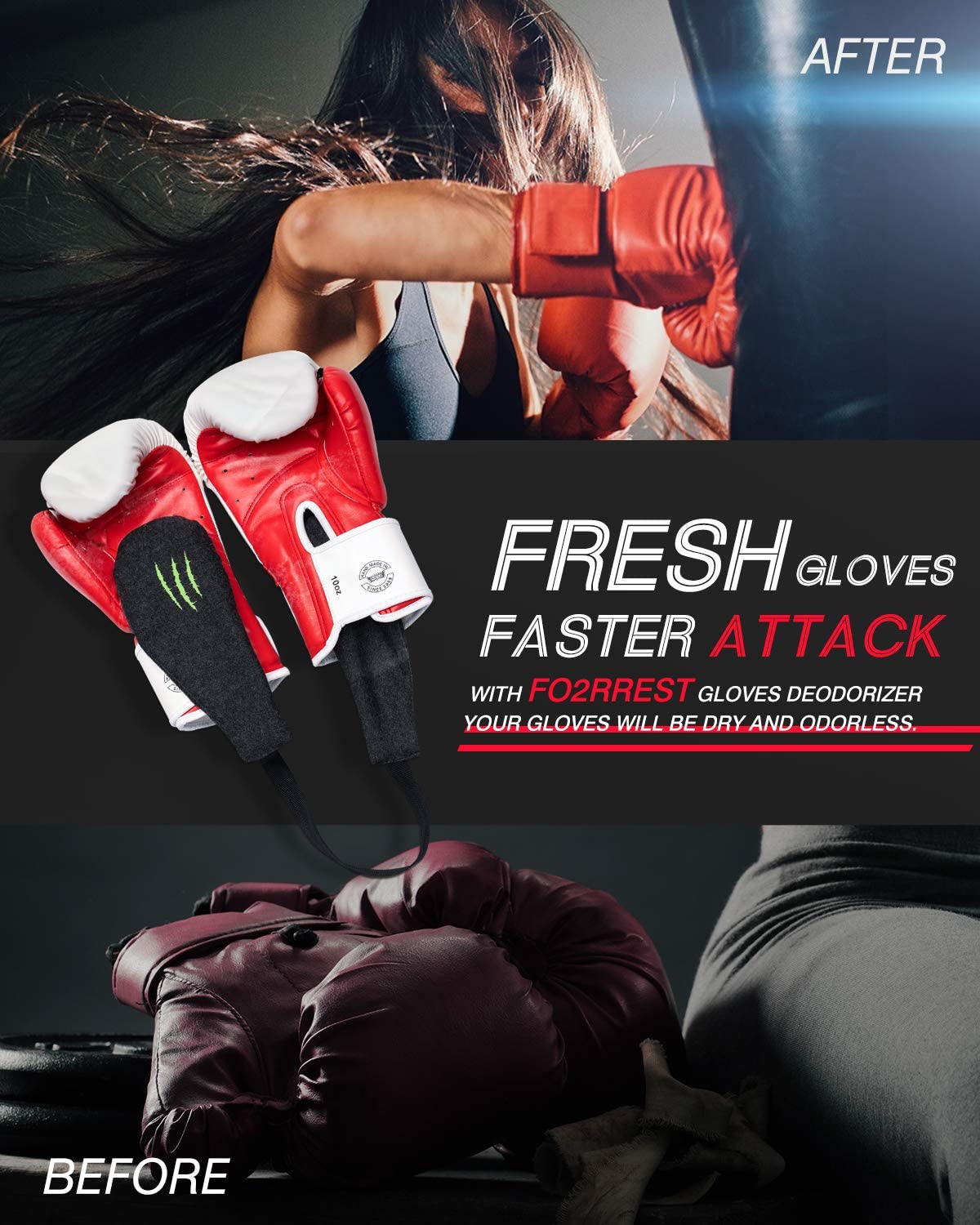 FO2RREST boxing glove deodoriser,Natural Odour Eliminator Freshener for