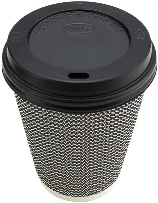 Signature Ripple Hot Cups - Disposable Coffee Cups with Lids for Takeaway Drinks - 50 Cups and 50 Lids - Triple Wall Insulated Paper Cups for Hot Drinks and Leak Proof Lids (8 oz) - Image 2