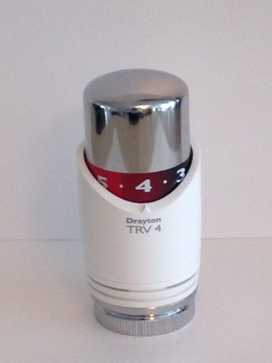 Drayton TRV4 Thermostatic Valve, Head Only, Chrome & White