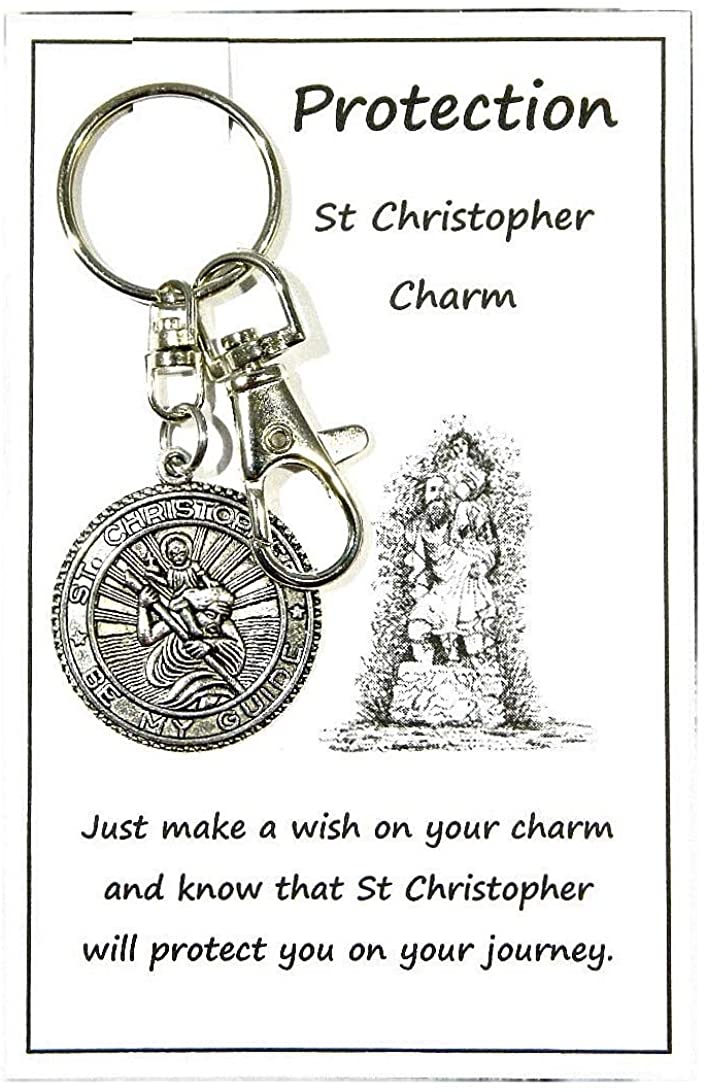 Jeannieparnell W136 Handmade Protection Carded St Christopher Keyring