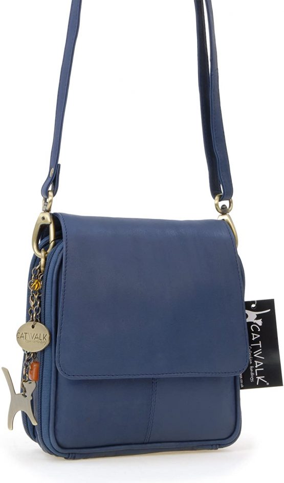 Catwalk Collection Handbags - Women's Leather Cross Body Shoulder Bag - Organiser Messenger with Long Adjustable Strap - TEAGAN - Image 4