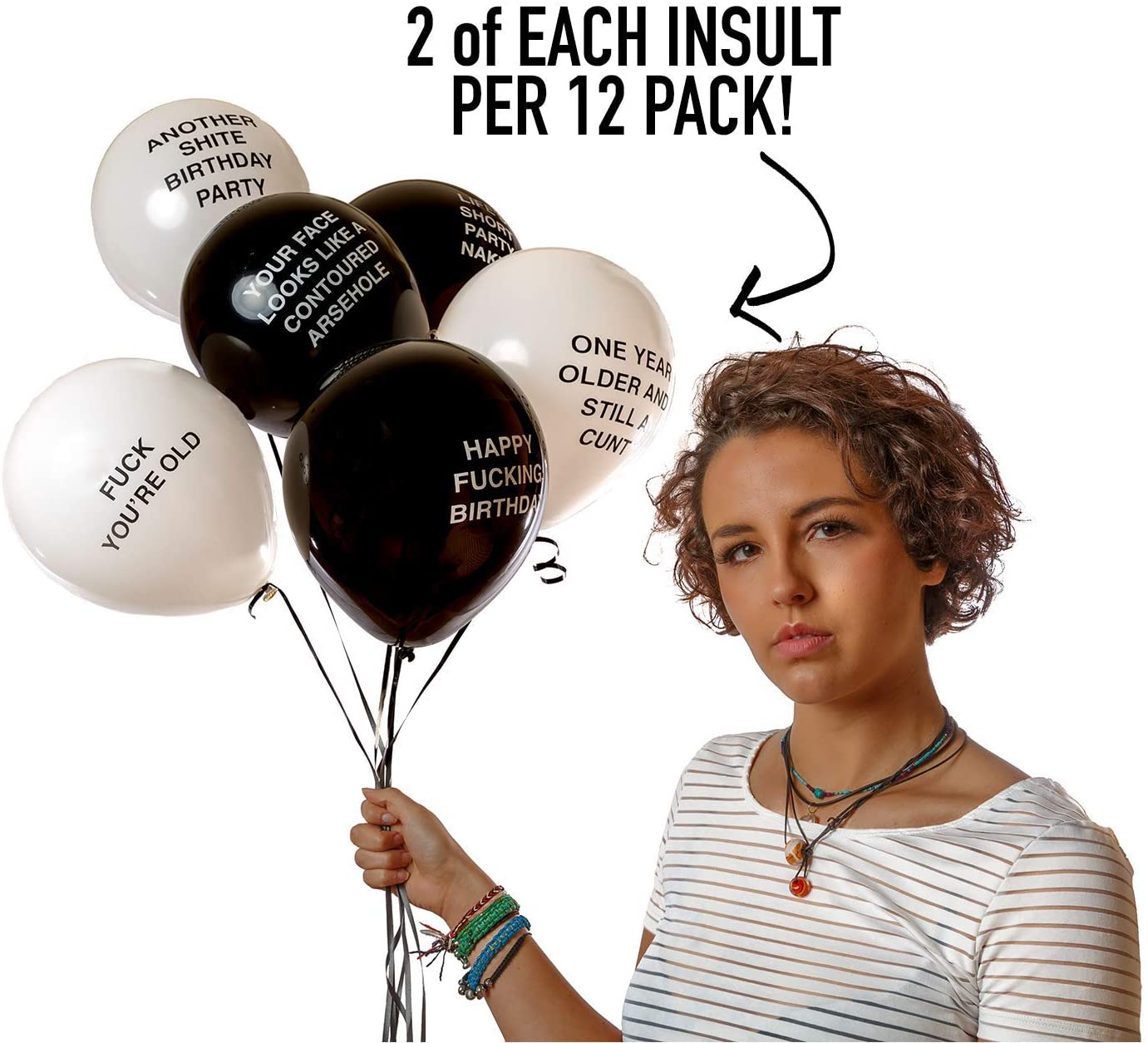 Brutal Birthday Balloons Funny Rude And Abusive Balloons 12 Pack Original Birthday Edition 