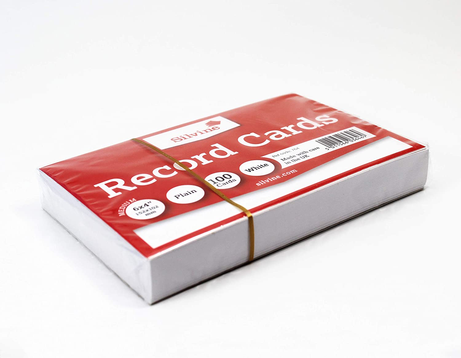 Silvine Record Cards 152x102 mm Plain Pack of 100 - Color: White, 6x4 - Image 2