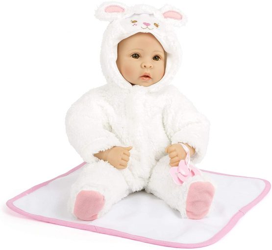 Small Foot 11498 baby doll lamb with soft body, incl. blanket, romper and soother, 40 cm, from 2 years on