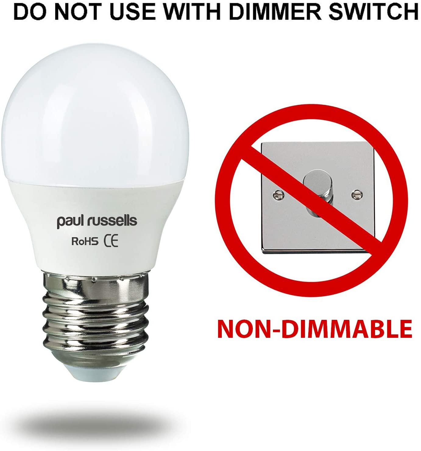 paul russells LED Light Bulbs Edison Screw E27, 45w Incandescent Bulb Equivalent, 7W 600LM LED Bulbs, 3000K Warm White, Classic Frosted G45 ES Candle Energy Saving Light Bulbs, Pack of 3 - Image 4