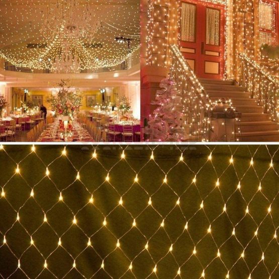 Outdoor Christmas Lights Net Lights Mains Powered 3M X 2M 200LED Outside Mesh Light Christmas Tree Light 8Mode Connectable for Curtain Gazebo Xmas Decor(Warm White) - Image 3