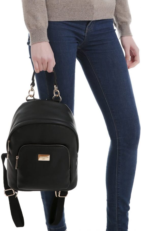 David Jones - Women's Fashion Backpack Purse Small - Ladies Casual Mini Daypack PU Leather - Girl Rucksack Satchel Shoulder Handbag Zipper Pockets - Trendy School Bag City College Teenager - Image 4